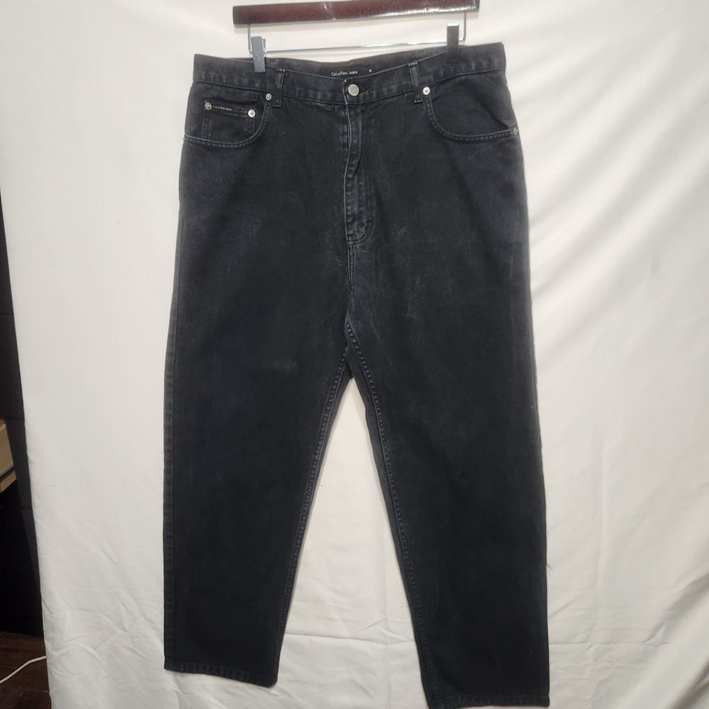 Calvin Klein Black Men's Denim Jeans (Easy Fit, Size 36)